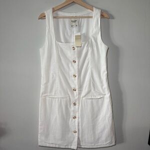 Abercrombie‎ & Fitch Dress Womens M White Sleeveless Button Front Vest NWT